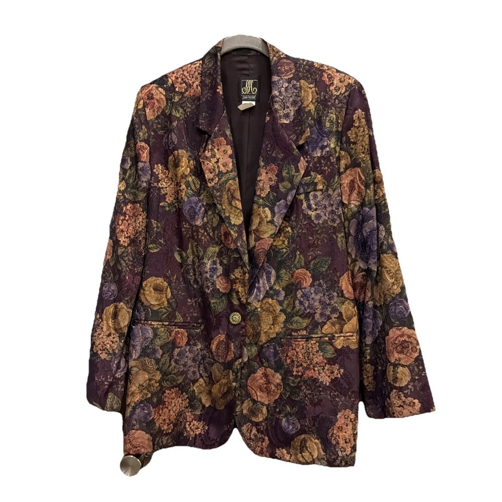 VNTG 1980s Tapestry Grunge Dark Cottagecore, Whimsigoth Shoulder Pads Academia M